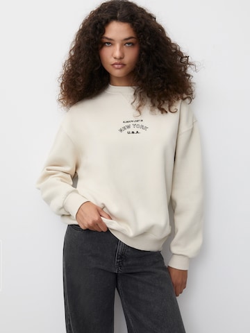 Pull&Bear Sweatshirt i beige: framsida