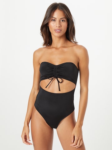 Monki Bustier Badeanzug in Schwarz