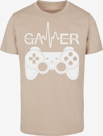 F4NT4STIC T-Shirt 'Gamer Heartbeat' in Beige: Vorderseite