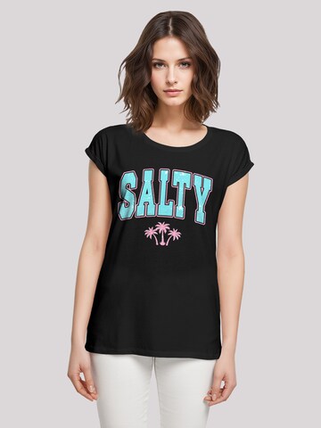 T-shirt 'Beach Summer Vacation Salty' F4NT4STIC en noir : devant
