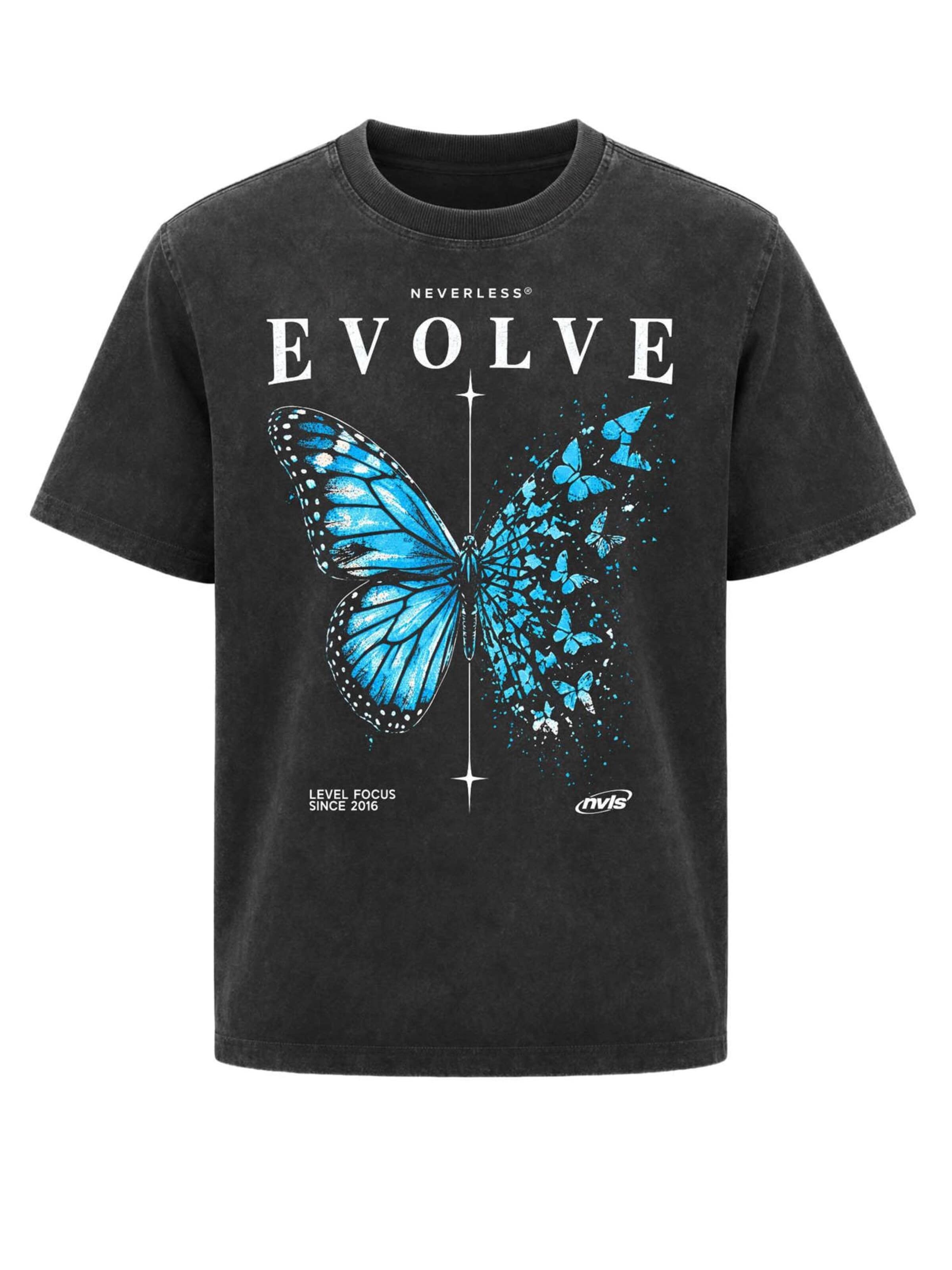 Neverless Shirt 'Evolve Butterfly' in Grey: front