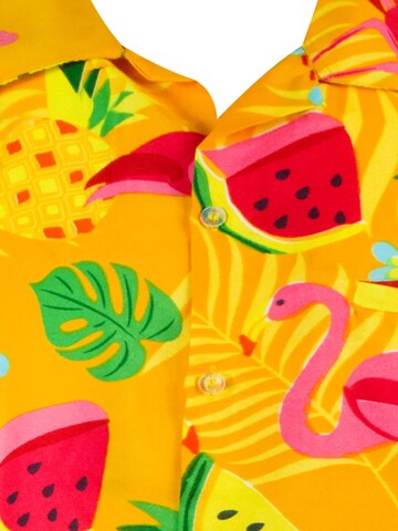 King Kameha Shirt 'Flamingo Melone' in Gelb