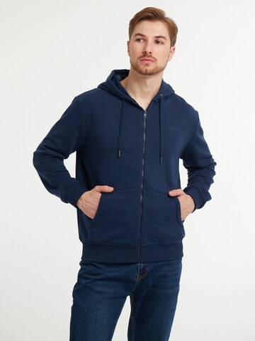 WEM Fashion Zip-Up Hoodie 'Spell' in Blue: front