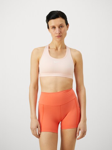 NIKE Bustier Sportmelltartók 'Swoosh' - rózsaszín: elől
