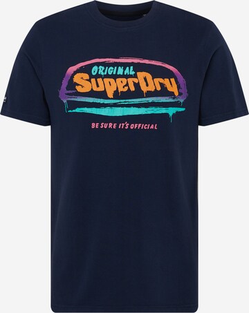 Superdry Tričko 'Cali' – modrá: přední strana