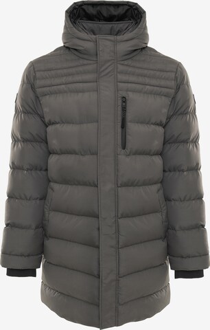 Threadbare Winter Jacket 'Pike' in Grey: front