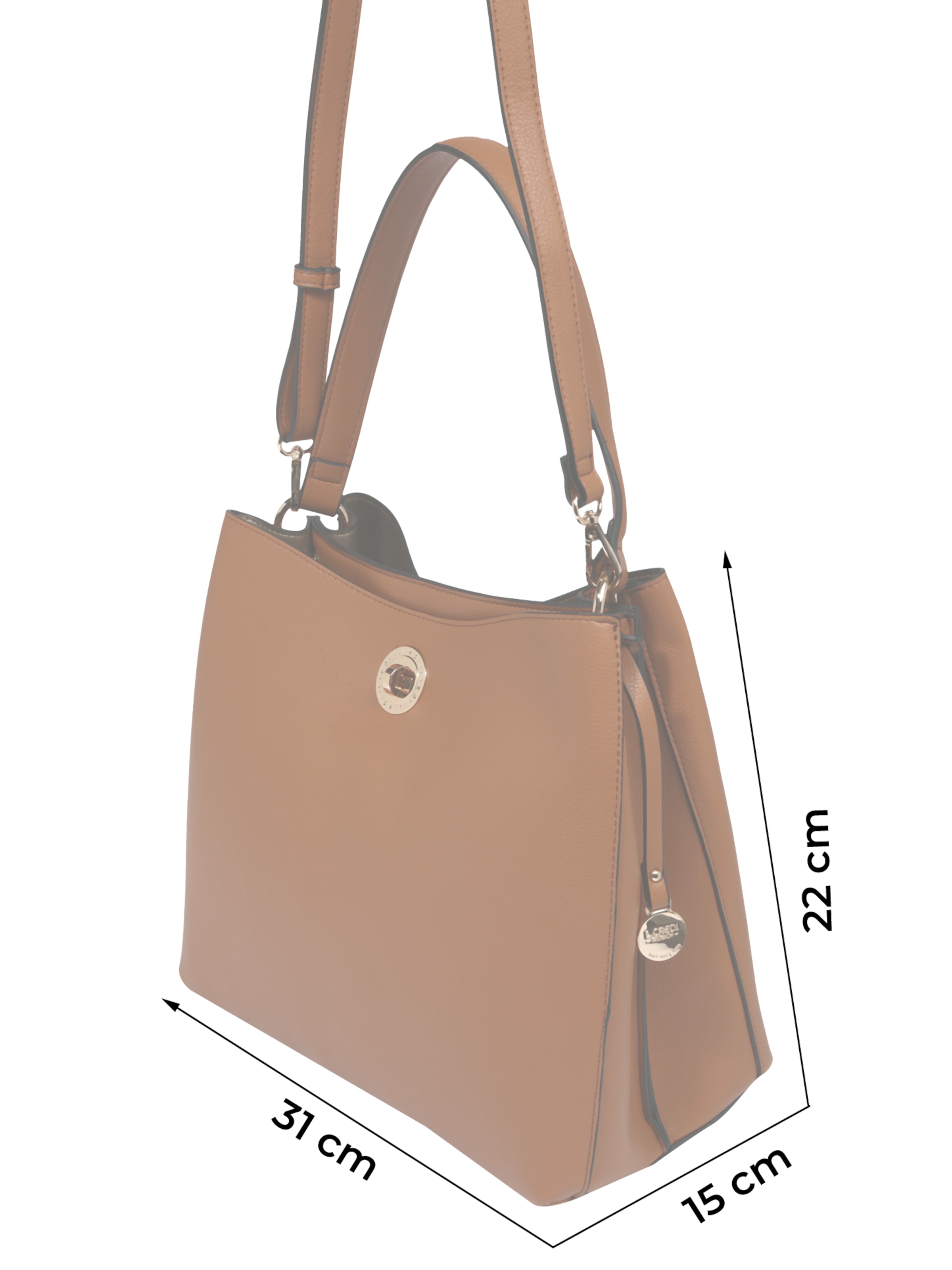 L.CREDI Kabelka na rameno 'Filippa' - Béžová