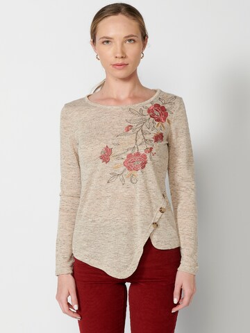 KOROSHI T-shirt i beige: framsida