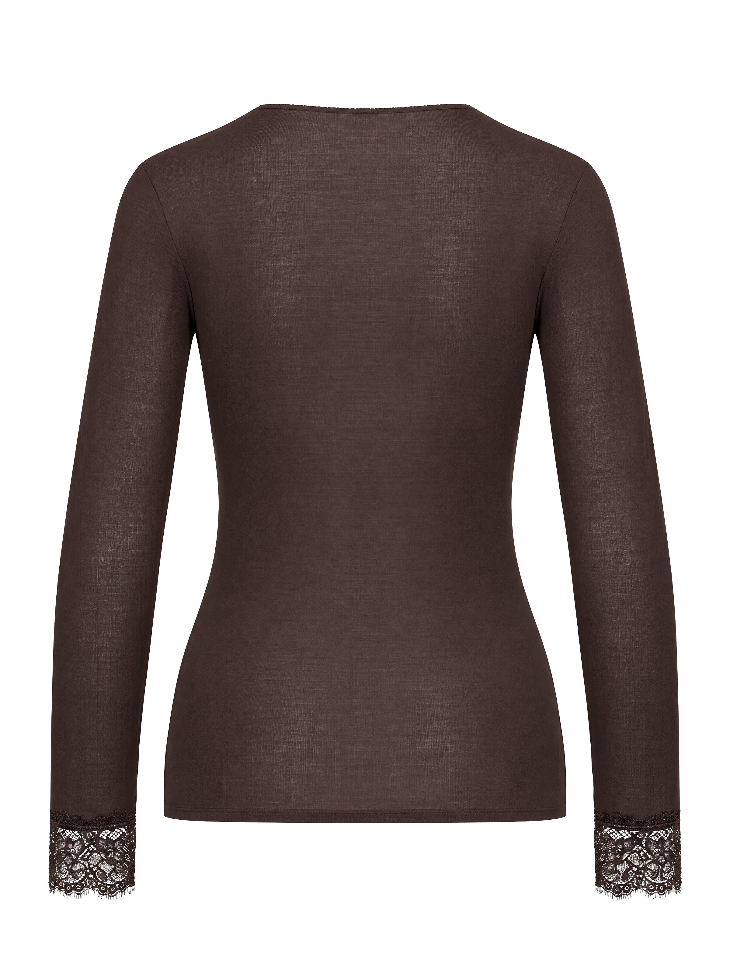 Ciocca - Camiseta térmica 'Maglia Intima con Pizzo in Cashmere Modal Scollo a V' en marrón