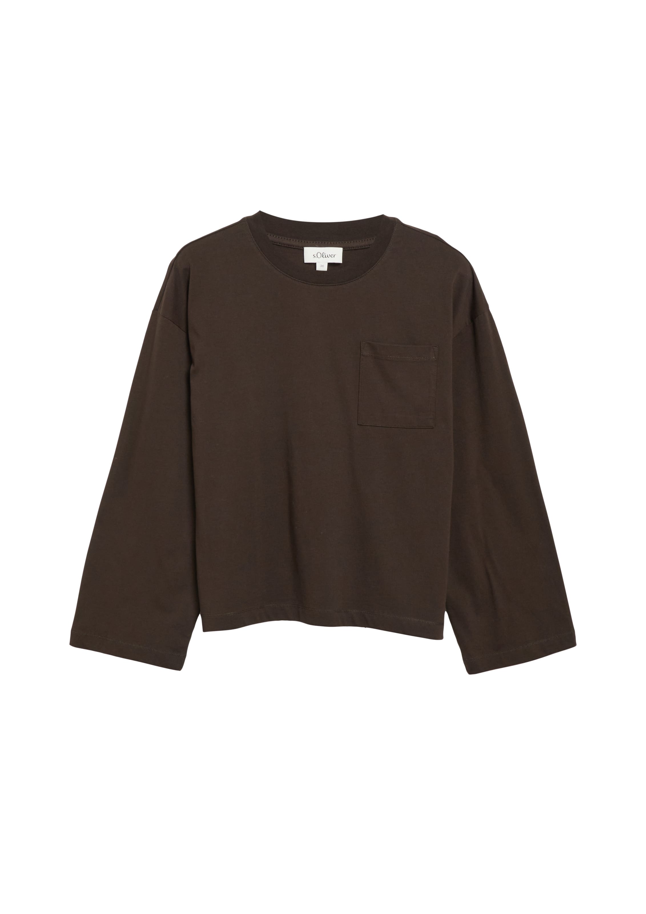s.Oliver T-shirt en S-M en brun foncé, Vue avec produit