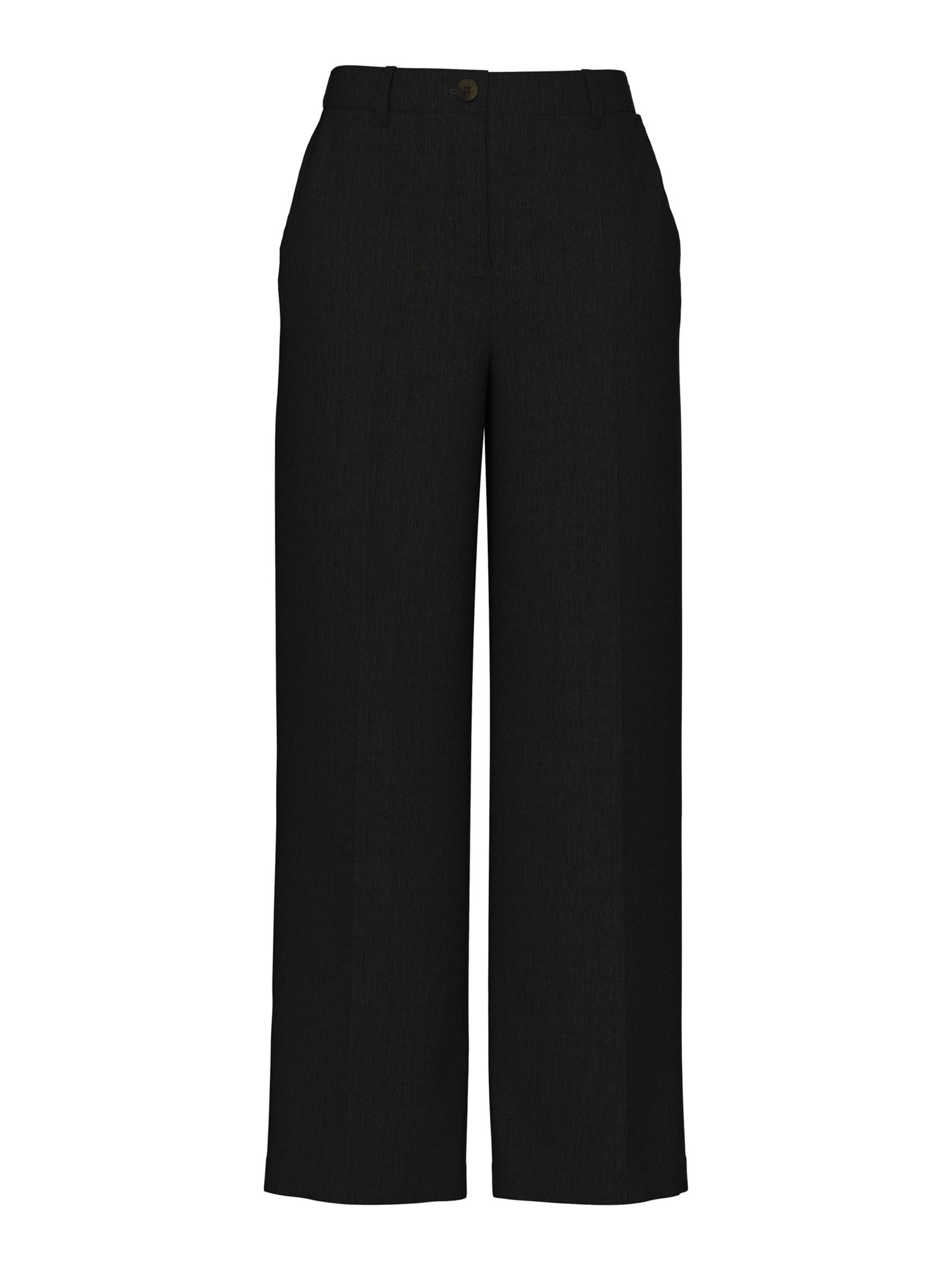 PIECES Wide leg Broek 'Kamil' in Zwart: voorkant