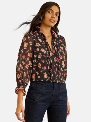 Camicia da donna di love & roses in nero: frontale