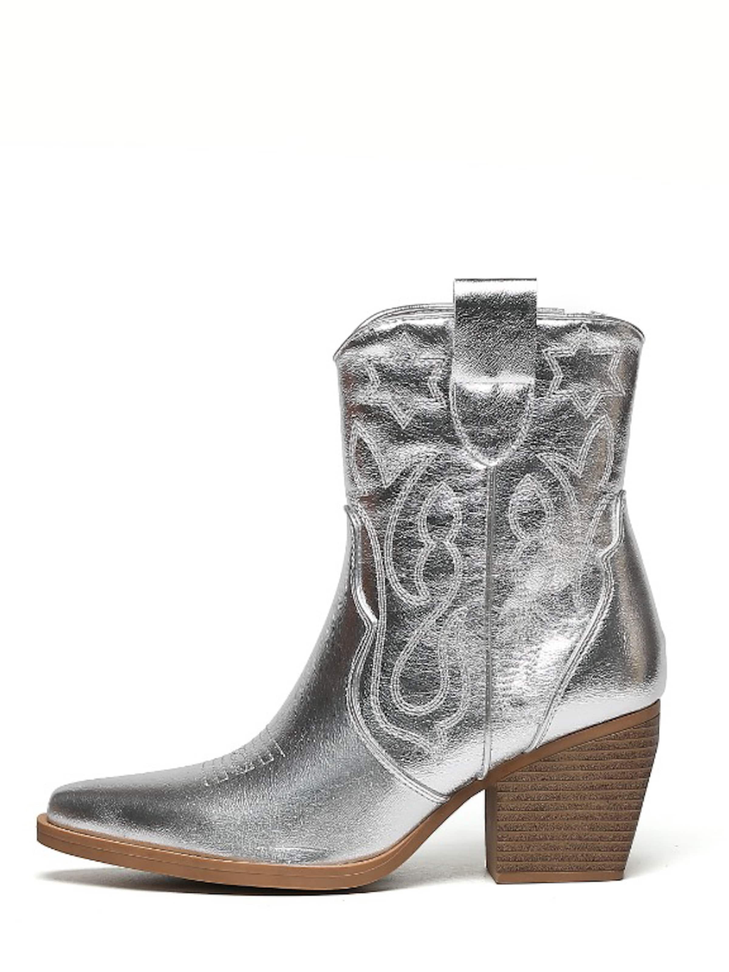 Bottes de cowboy Smile Favorites en argent : devant