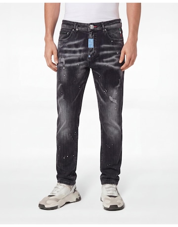 Philipp Plein Tapered Jeans in Grey: front