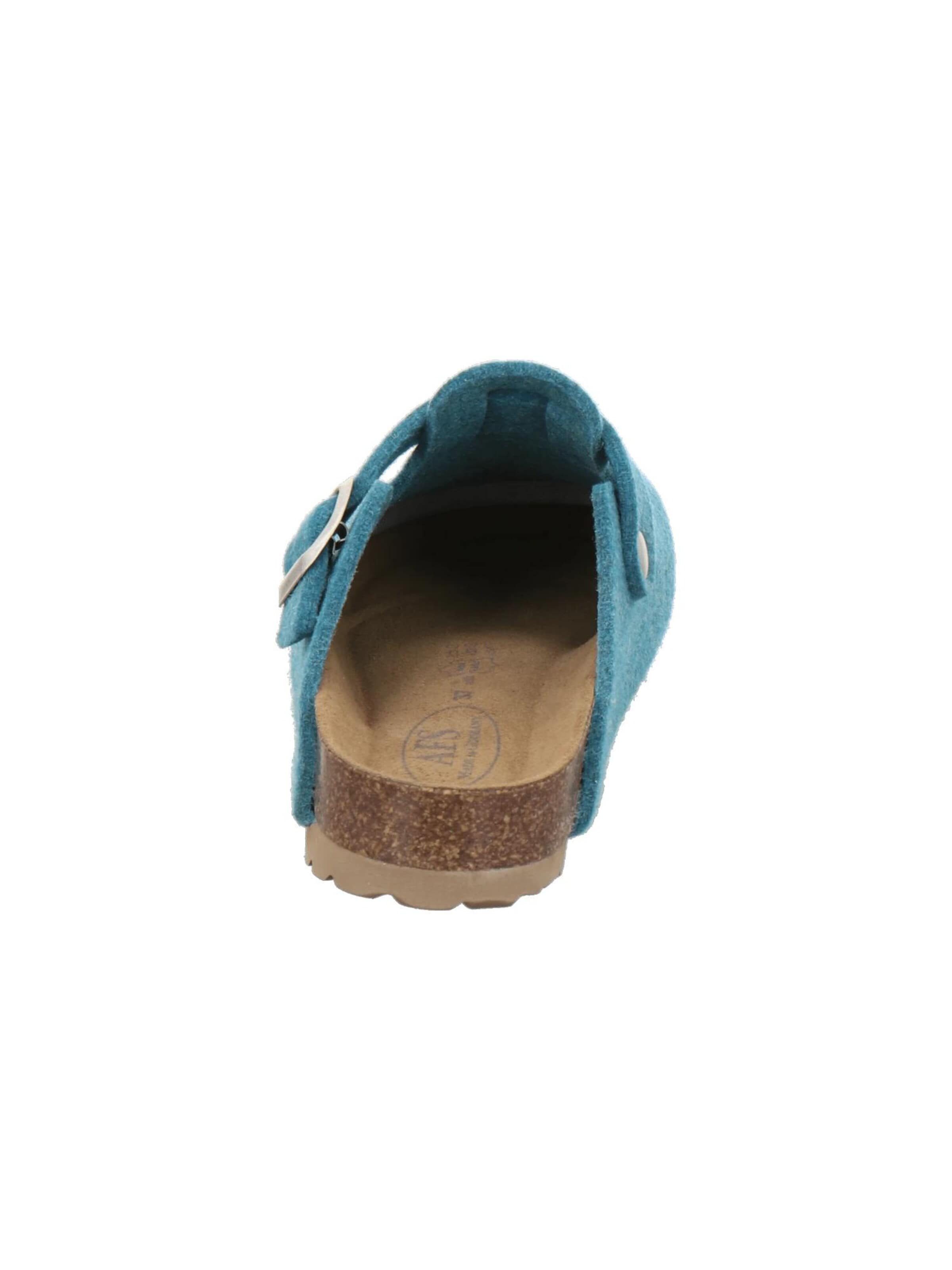 Pantoufle 'Hausschuhe Damen Filz türkis' AFS-Schuhe en bleu