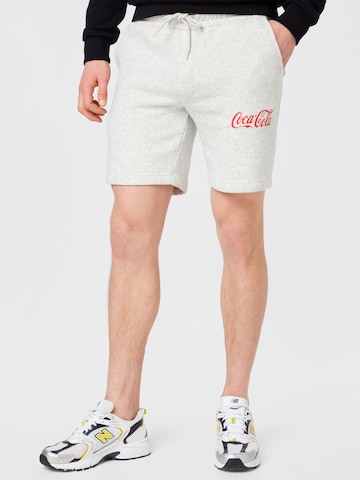 JACK & JONES Regular Pants 'COCA COLA' in White: front