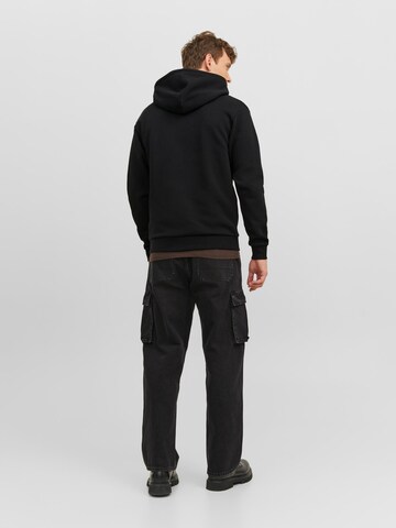 JACK & JONES Zip-Up Hoodie 'JJEBradley' in Black