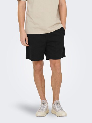 Only & Sons Regular Trousers 'ONSTEL' in Black: front