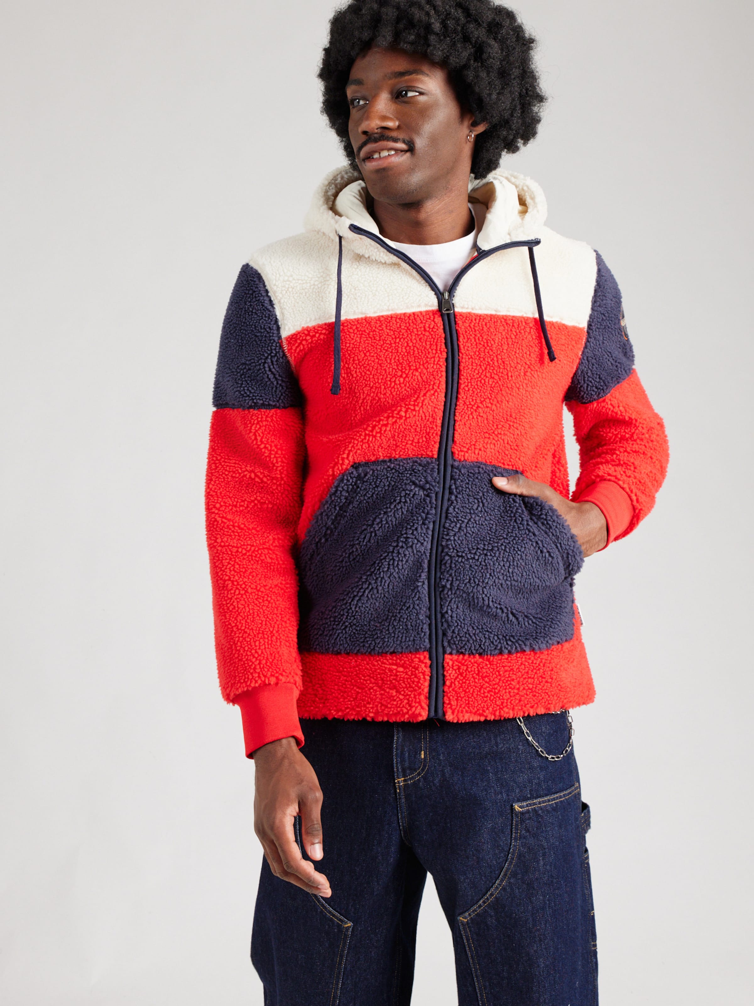 Sudadera Con Capucha Napapijri Taralga Para Hombre - Forro Polar Colorblock, Cremallera, Bolsillos Canguro - Talla S, Multicolor