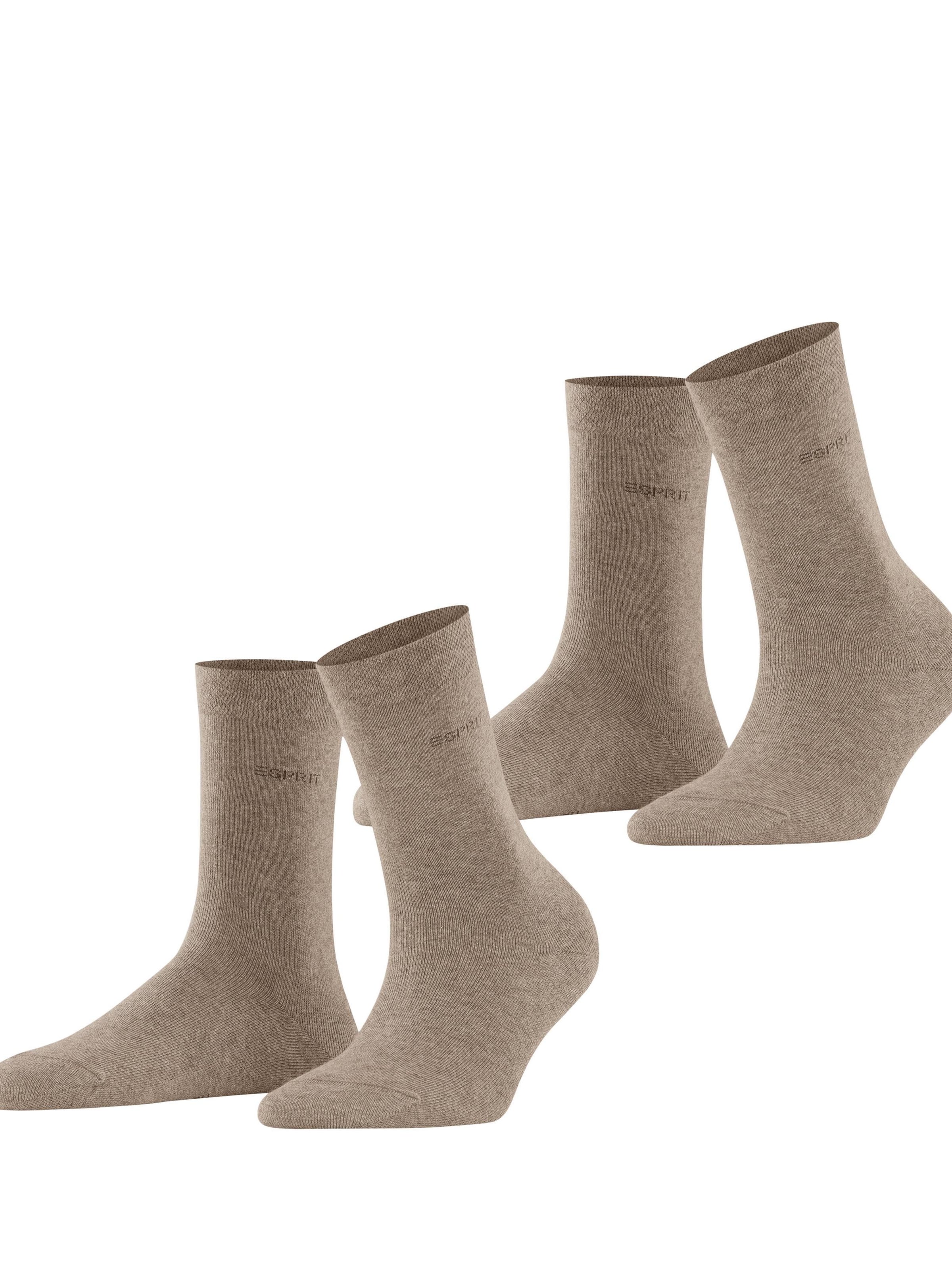 ESPRIT Socken 'Basic Easy 2-Pack'‌‌‌ in Braun: Vorderseite