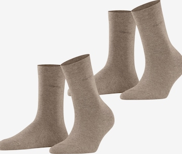 ESPRIT Socken 'Basic Easy 2-Pack' in Braun: Vorderseite
