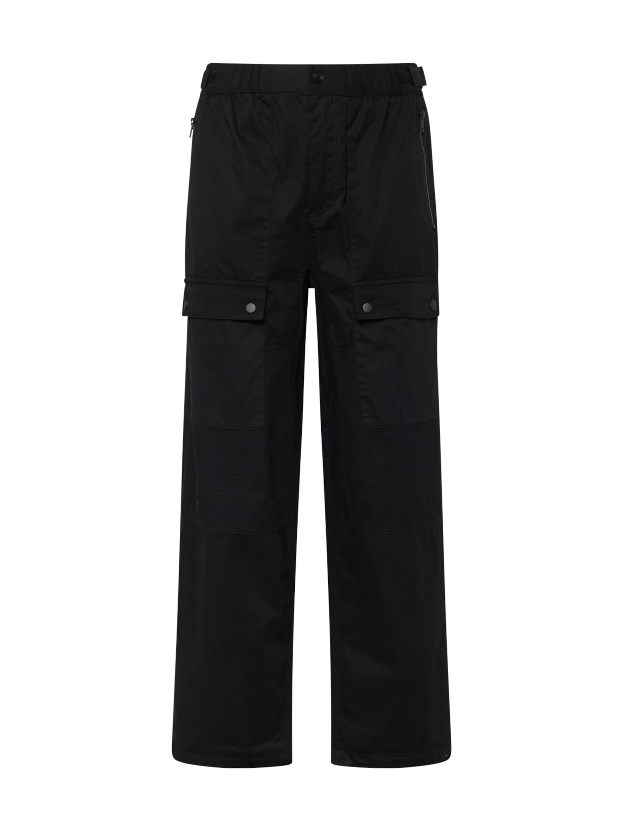 TOPMAN Свободный крой Штаны в Черный: спереди