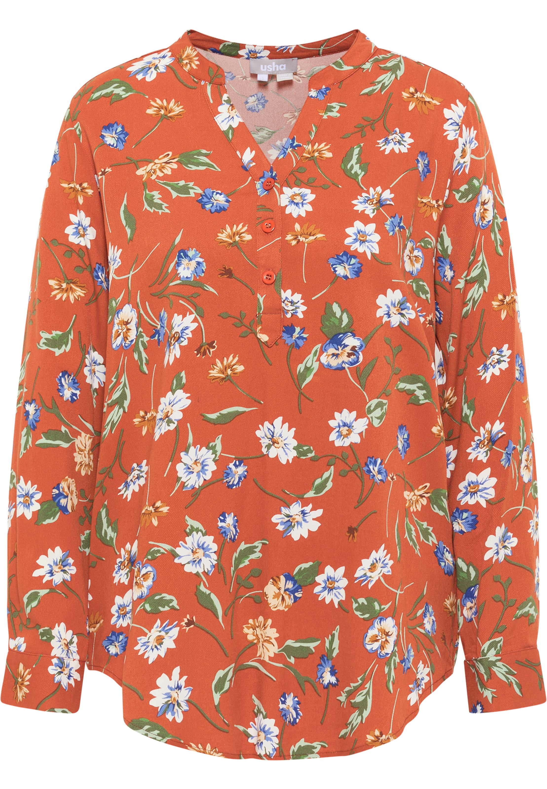 Frauen Große Größen Usha Bluse in Orange - DU79483 Frauen Große Größen Usha Bluse in Orange - DU79483