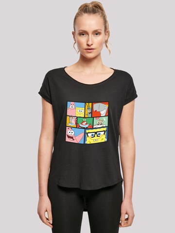 T-shirt 'Spongebob Squarepants Collage' F4NT4STIC en noir : devant