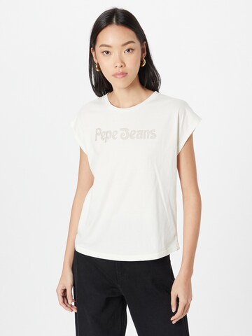 Pepe Jeans - Camiseta 'CARLI' en beige: frente