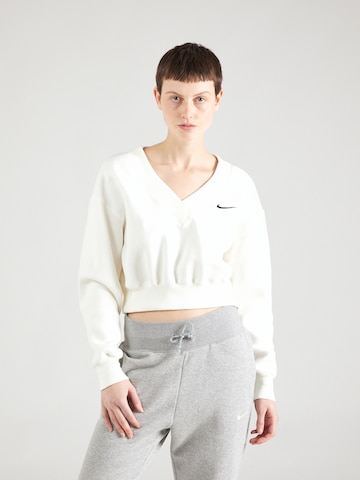 Sweat-shirt 'Phoenix Fleece' Nike Sportswear en blanc : devant