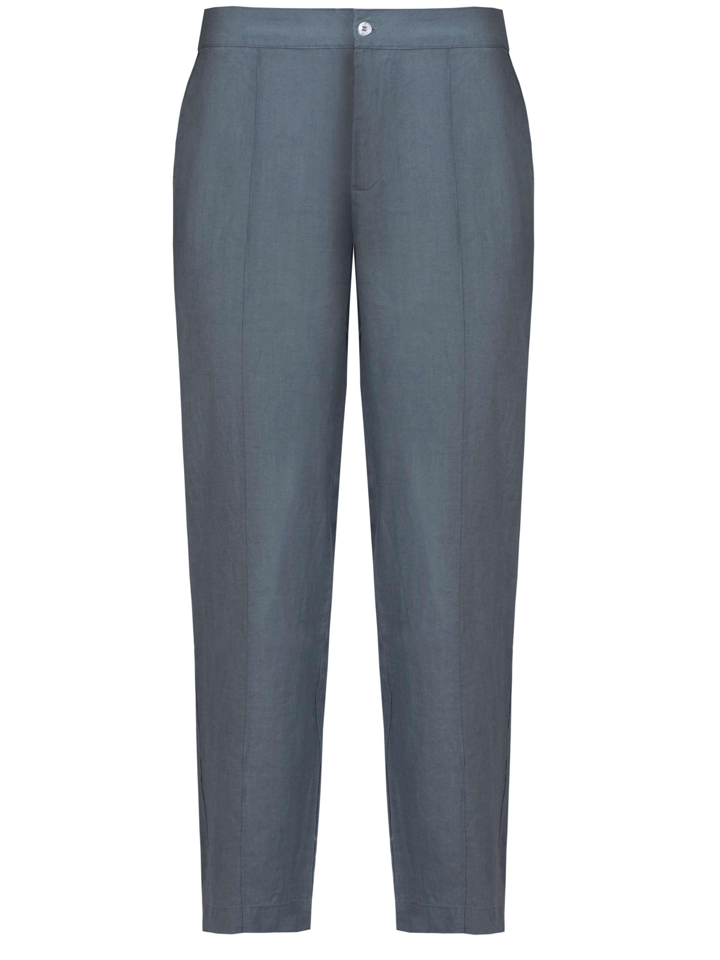 HACOY - regular Pantalón 'Linen Home Office Trousers Unisex' en gris: frente
