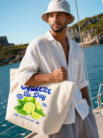 Neverless Strandtasche 'Squeeze the Day'‌‌‌‌‌ in Beige
