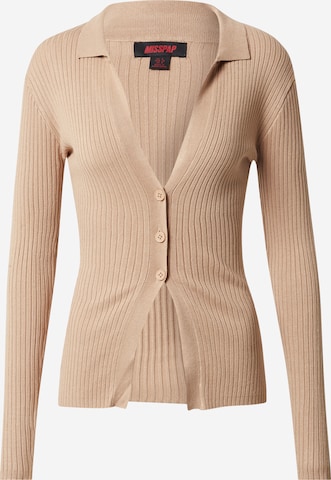 Misspap Knit cardigan in Beige: front