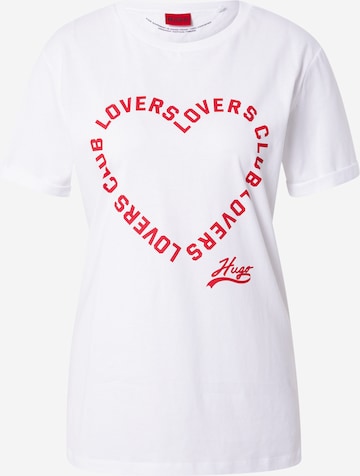 T-shirt 'Dibiusa' HUGO Red en blanc : devant