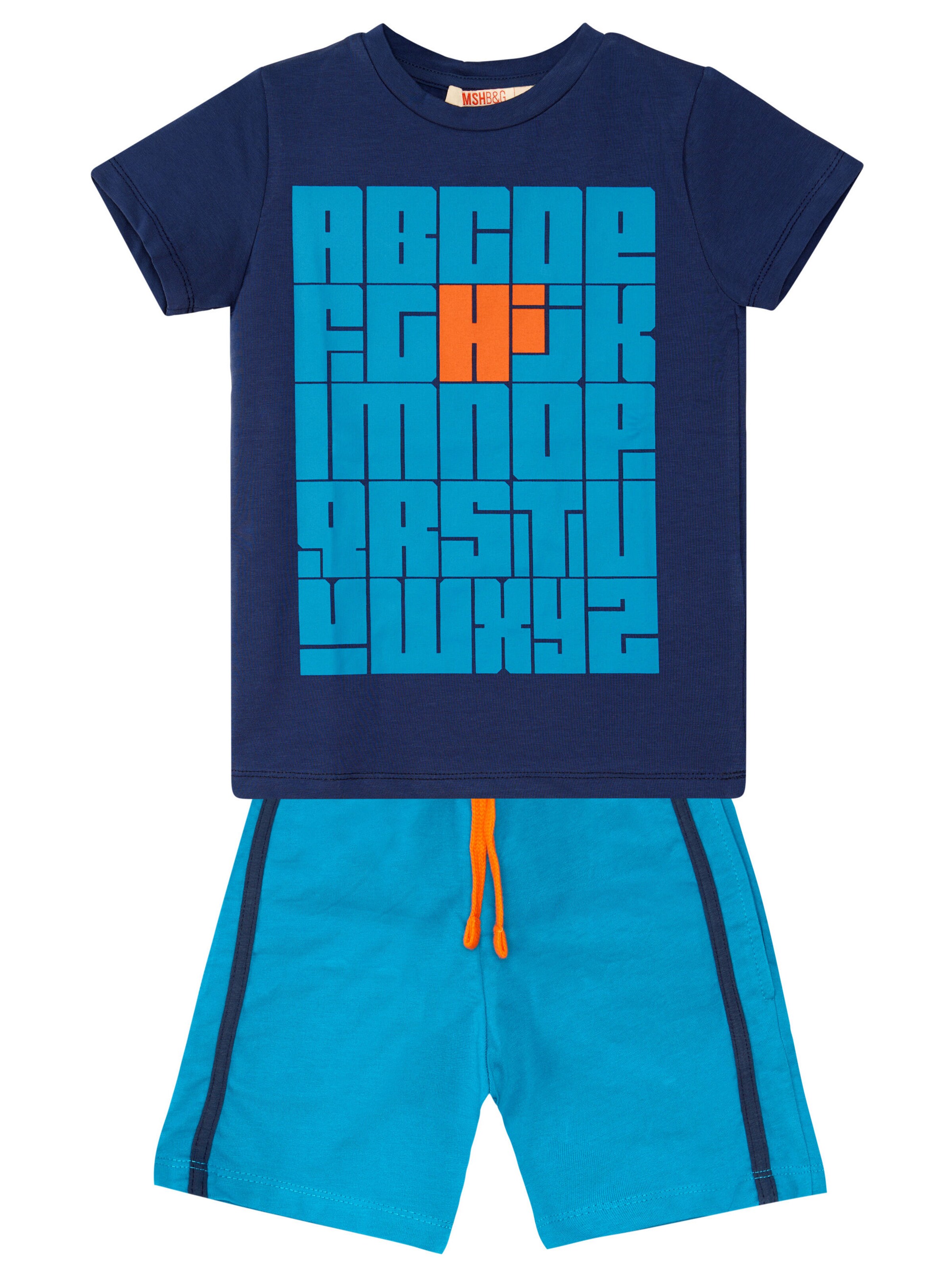 Survêtement 'Alphabet' Denokids en bleu : devant