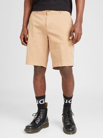 BOSS Regular Pants in Beige: front