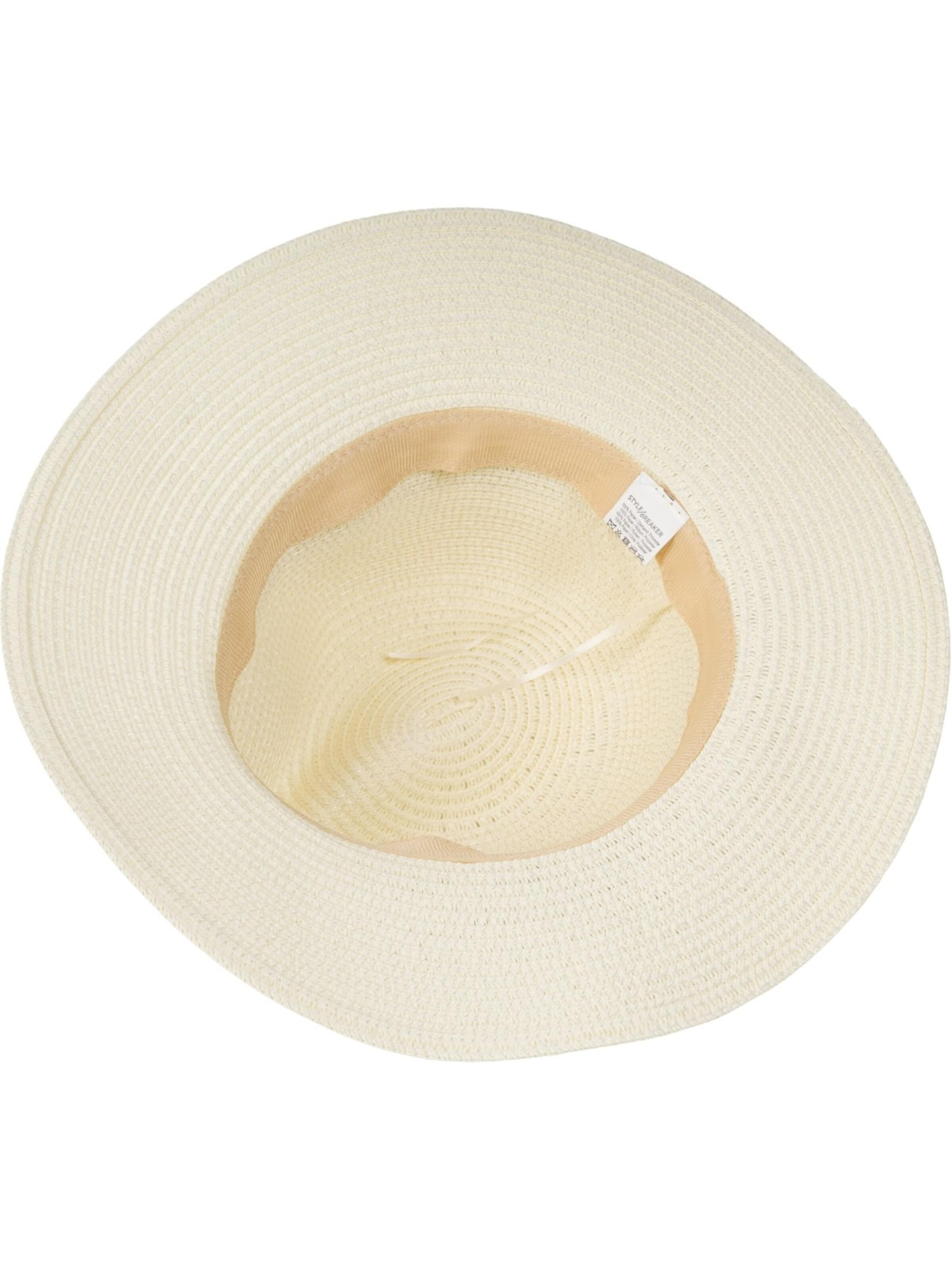 styleBREAKER Hat 'Panama Strohhut Hutband Azteken Muster' in Beige