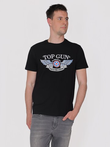 TOP GUN Shirt in Zwart: voorkant