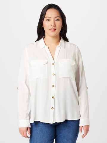 Camicia da donna 'Bumpy' di Vero Moda Curve in bianco: frontale