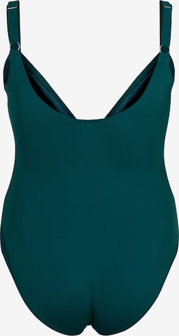 Swim by Zizzi Σουτιέν για T-Shirt Ολόσωμο μαγιό 'SBASIC' σε πράσινο