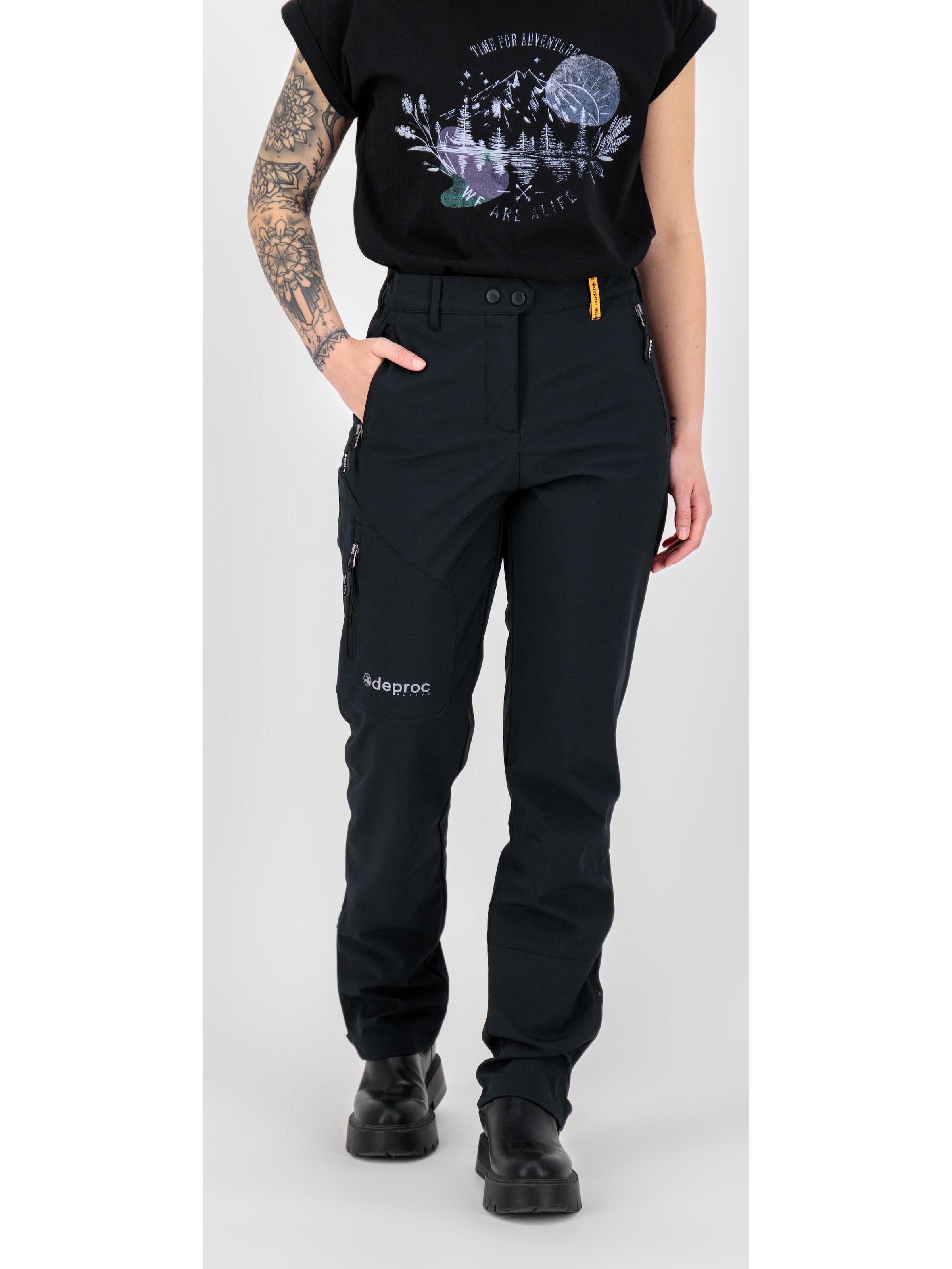 deproc Slimfit Outdoorhose 'STERLING'‌‌‌‌ in Schwarz