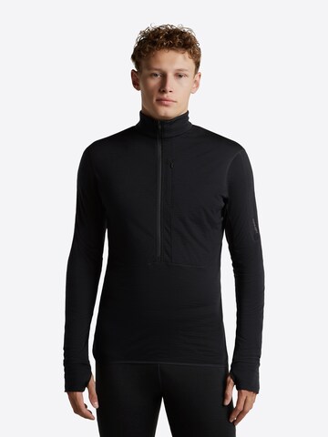 ICEBREAKER Functioneel shirt 'Realfleece Descender' in Zwart: voorkant