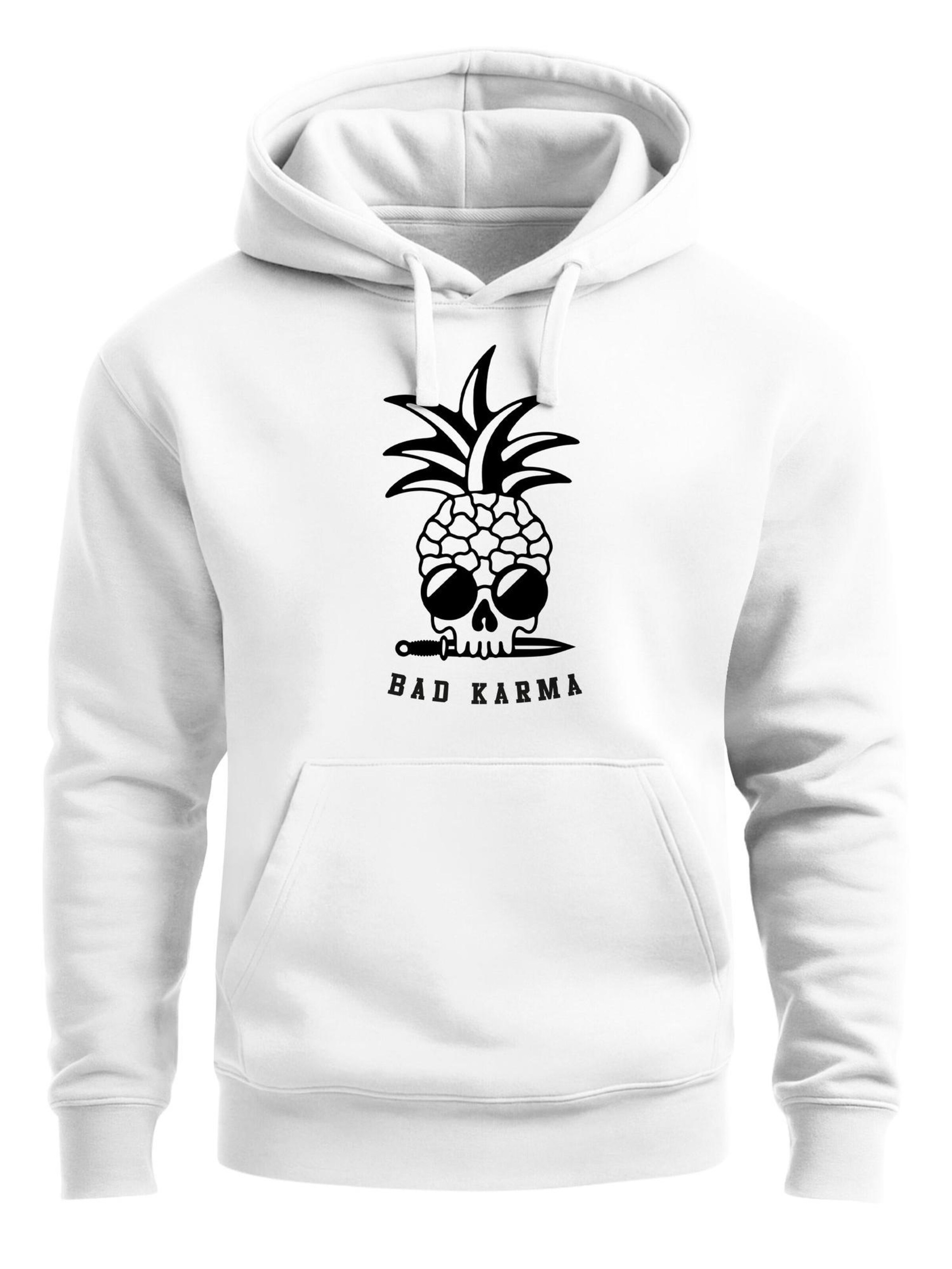 Neverless Sweatshirt 'Bad Karma Skull'‌‌‌‌‌ in Weiß: Vorderseite