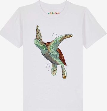 T-Shirt ' Schildkröte Watercolor ' watabout.kids en blanc : devant