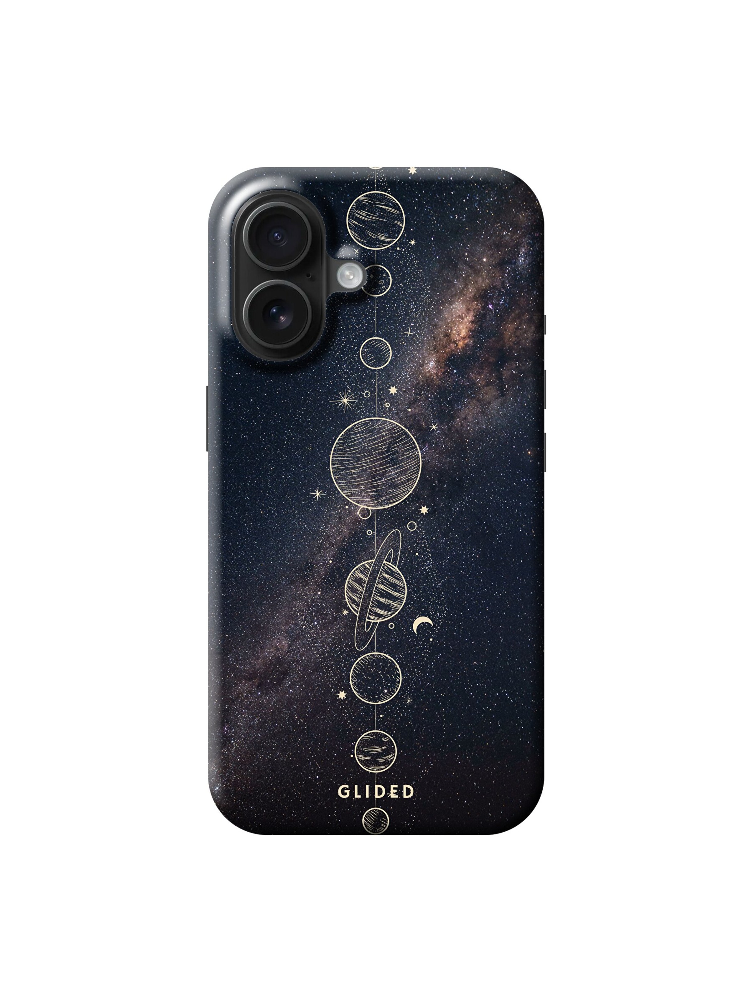 Glided Smartphone Case 'Planets Glided Handyhülle' in Black: front