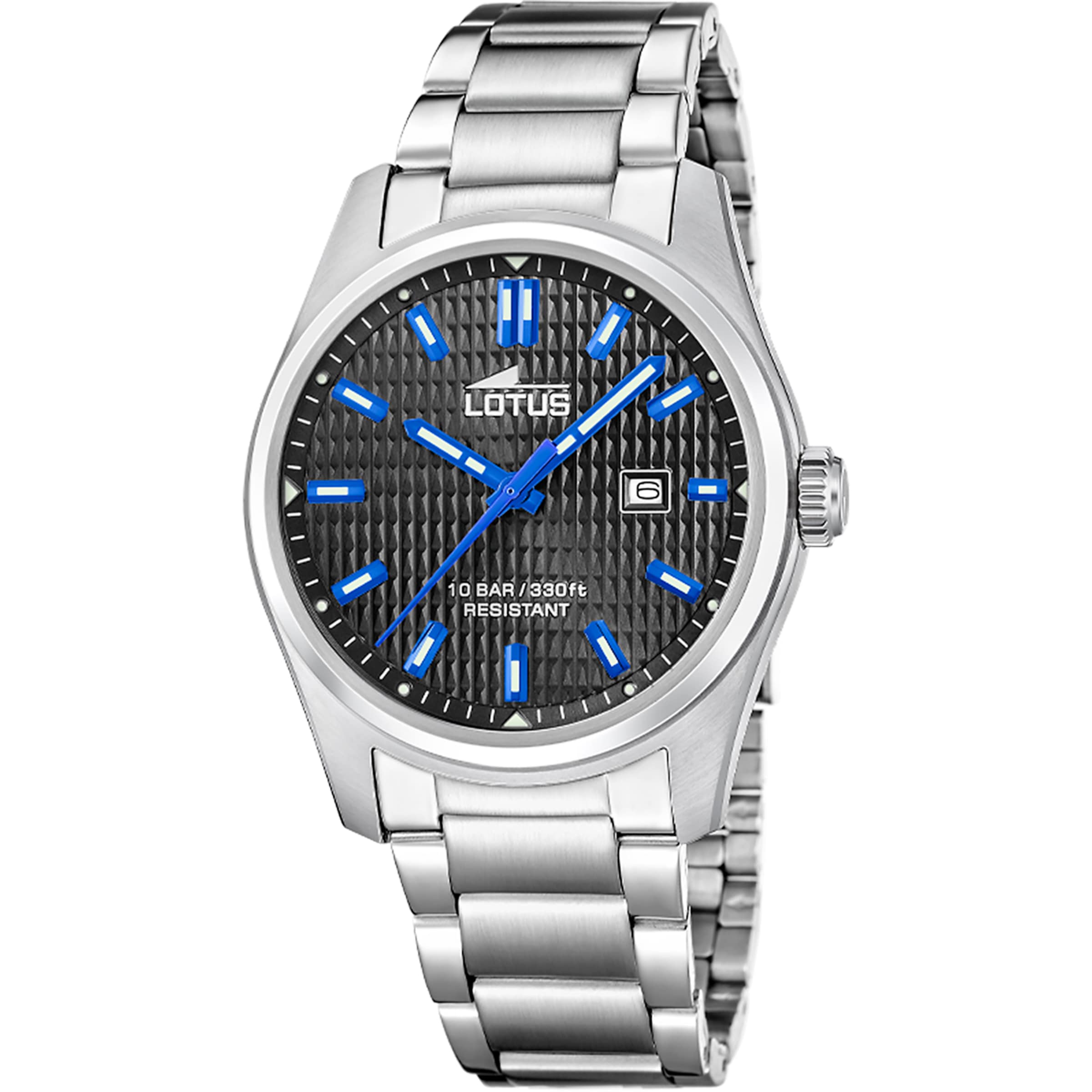 Lotus Analog Watch in Silver: front
