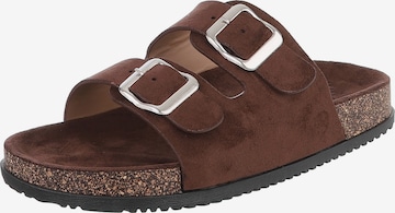 Ital-Design Mules in Brown: front