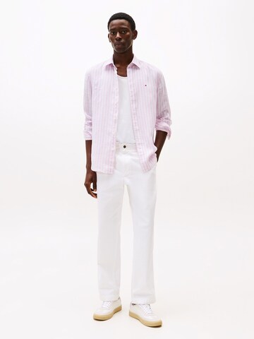 TOMMY HILFIGER Regular Fit Hemd 'ESSENTIAL' in Pink: Rückseite