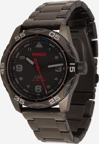 HUGO Red Analog Watch in Black: front