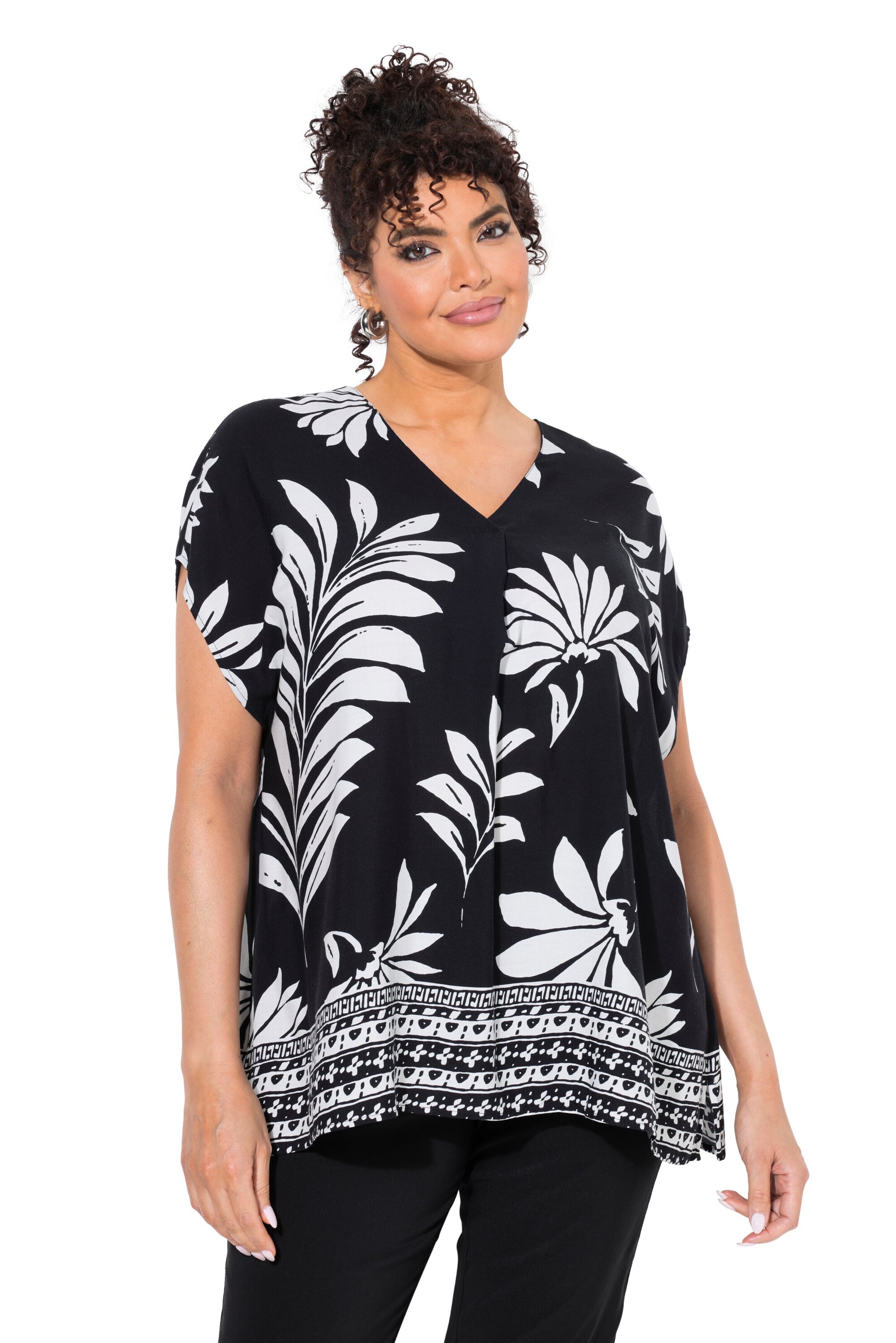 Ulla Popken Tuniek in Zwart: voorkant